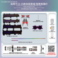 Lumière ambiante LED pour voiture Honda Civic 2022-2023, lumière dynamique de tableau de bord et de porte, lampe décorative avec style ciel étoilé