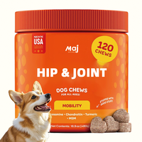 Complément alimentaire pour chiens à la saveur de foie, formulé par des vétérinaires, pour le soutien des articulations, 90 comprimés à mâcher souples, aide professionnelle pour les hanches et les articulations