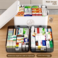 Grande Armoire à Médicaments en Plastique pour la Maison, Vente en Gros, Boîte de Rangement à 4 Compartiments, Trousse de Premiers Secours Portable d'Urgence