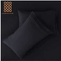 Fabricant de draps de lit en chine, Textile de maison de luxe, broderie de couleur unie, ensemble de draps de lit en microfibre 100%, toutes tailles