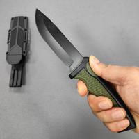 Couteau droit à lame fixe en plastique durable pour la vente en gros, couteau de brousse, couteau de sculpture, couteau de camping, de chasse et d'extérieur avec étui en nylon