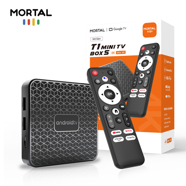 Factory Cheapest Android14 TV BOX Mortal T1MINI RK3518 4K All Channels WIFI6 Smart Tv Streaming Device Multiple Languages Goole