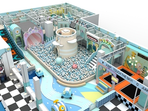 Aire de jeux intérieure personnalisée Château Macaron Menthe avec trampoline, piscine à balles et toboggan, espace de jeu souple pour parcs d'attractions, centres commerciaux et cafés pour enfants >500kg - Product Image 2