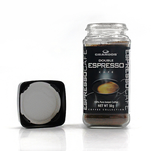 High Quality <strong>50g</strong> <strong>Square</strong> Glass <strong>Jar</strong> Black Plastic Lid Classic <strong>Empty</strong> Instant Powder Container for Coffee Classic Type Glass <strong>Jars</strong> - Product Image 6