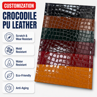 Tissu en cuir synthétique PU à motif crocodile, tissé, pour sacs, chaussures, meubles
