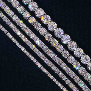 Catena Tennis di Lusso per Uomo e Donna, Gioielleria Hip Hop con Diamanti da Laboratorio 6.5MM, <span class=keywords><strong>Argento</strong></span> S925, Colore D, VVS, Moissanite - Product Image 4