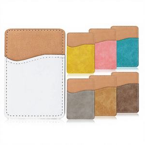 Porte-cartes arrière de téléphone en cuir PU à sublimation vierge, personnalisable, en silicone, multicolore, haute qualité, pour DIY tendance - Product Image 1