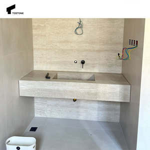 Tostone phổ biến tự nhiên Hình chữ nhật màu trắng travertine đá treo tường Bồn Rửa cho tùy chỉnh thiết kế nhà biệt thự khách sạn trang trí - Product Image 1