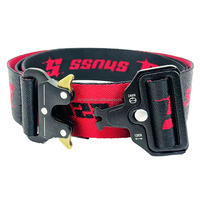 Ceinture en toile de nylon tissée personnalisée de 3,8 cm avec logo, réglable, en jacquard, pour le ski et le skate, avec boucle magnétique, pour hommes, vente en gros