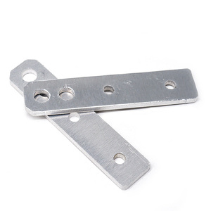Plaque de liaison métallique plate à plusieurs trous en acier inoxydable estampé sur mesure, à extrémités arrondies, pour le raccordement de tôles métalliques de meubles en bois - Product Image 4