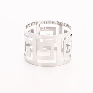 Décorations de banquet de mariage haut de gamme en acier inoxydable or et argent Anneau de serviette - Product Image 6