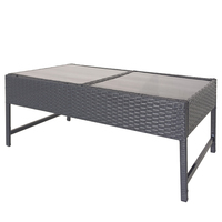 Table de patio rectangulaire en rotin PE, réglable en hauteur, pour l'extérieur, vente en gros d'usine