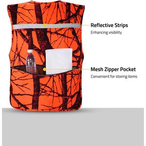 Gilet de chasse Cvlife Blaze Orange pour hommes, taille XL, haute visibilité avec poches pour la chasse - Product Image 4