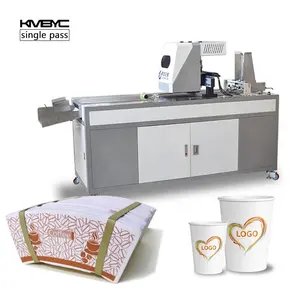 Máquina De Impressão De Ventilador De Copo De Papel Logotipo De Cor Cheia De Passagem Única Impressora De Copo De Café Personalizado