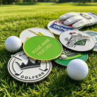 Marqueur de balle de golf en cuir personnalisé en titane vierge pour sublimation, ensemble cadeau magnétique, pièce de monnaie vierge, jeton de poker, stylo amusant pour le bricolage de matériel de golf