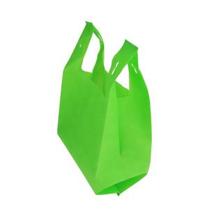 OEM/ODM Durable en blanco verde Estilo Chaleco reutilizable no tejido ecológico bolsa de mercado de compras - Product Image 3