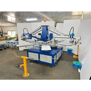 Dgruida 2 màu 6 trạm quay tự động băng chuyền Máy in lụa không dệt vải in - Product Image 3