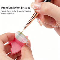 Ensemble de 10 pinceaux pour nail art, professionnel, 5 pinceaux à double extrémité pour nail art acrylique, liner, détails, peinture, dessin et design