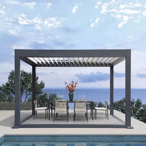 Pergola en aluminium sur mesure OEM 4x3m avec toit à lames motorisé, imperméable, <span class=keywords><strong>pavillon</strong></span> de jardin de luxe pour petits espaces de vie, nouvelle vente chaude - Product Image 3