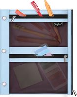 Pochette à crayons personnalisée avec fermeture éclair, insert pour classeur à 3 anneaux, porte-stylo, organiseur de fournitures scolaires et de bureau