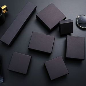 Black Kraft Paper Jewelry <b>Box</b> Rectangular <b>Gift</b> <b>Box</b> For Necklaces Earrings <b>Bracelets</b> Packaging Zhejiang Origin F36 - Product Image 2
