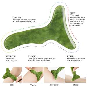 Pierre de Jade Gua Sha Massage Too Muscle Grattoir Outils Ensemble Muscle Grattage Outils de Massage Anti Cellulite Spa <span class=keywords><strong>Acupuncture</strong></span> Outils - Product Image 4