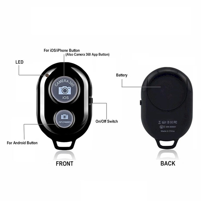Colorful Photo and Selfie Wireless Camera Shutter BT Remote Control Clicker for Ios Android Smart Phone