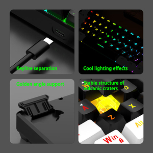 Teclado Gaming Portátil de 61 Teclas, 60%, RGB Retroiluminado, Cableado, Sensación Mecánica, Personalizable, ¡Gran Venta! - Product Image 5