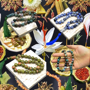 Set di 33 Perle da Preghiera Musulmane in Agata Naturale Placcate <span class=keywords><strong>Argento</strong></span>, Forma Classica a Sfera con Nappina, Regalo Religioso Islamico per Uomo - Product Image 2