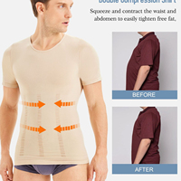T-shirt de compression respirant à manches courtes pour homme, effet ventre plat, ajustement ajusté, sous-vêtement de sport sculptant le corps