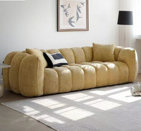 Modernes Luxuriöses Samt-Sofa-Set in Weiß, Komprimierte Wohnzimmer-Sofas mit Schwammfüllung für Zuhause oder Einkaufszentren