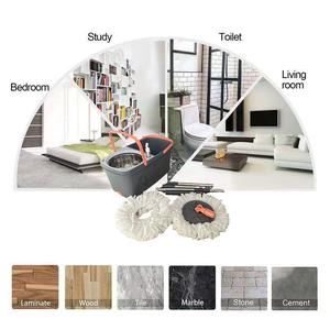 Cubo de mopa de microfibra giratorio 360 de alta calidad, escritorio mágico clásico, juego de limpieza de suelo húmedo/Seco, incluye almohadillas de repuesto para escurridor para - Product Image 6