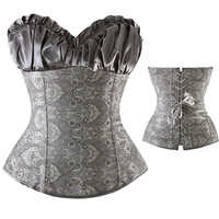Fasion Floral Pattern Sexy Cintura Corsé Blanco Gótico Steampunk Oro Top Underbust Corset Shapewear Top