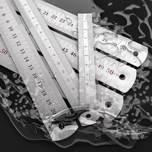 Regla de acero inoxidable Premium Herramienta de medición de grado industrial para geometría escolar de ingeniería de precisión - Product Image 5