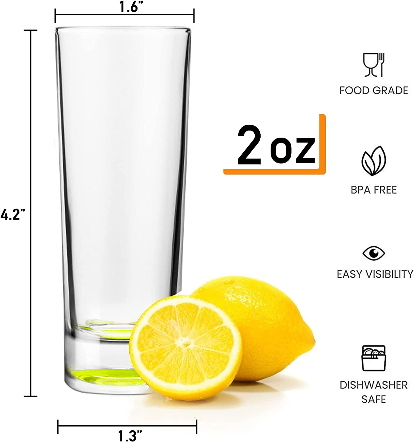 Custom logo high quality glass shot glasses 60ML 2oz shot glass