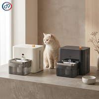 Fontaine à eau sans fil personnalisée OEM 4,5 L pour animaux de compagnie, rechargeable 6000 mAh, pour chats et chiens, avec séparation eau propre et eau usée