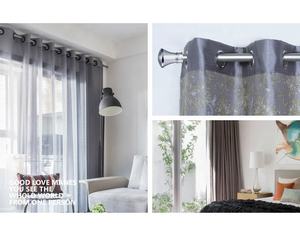 Tige <span class=keywords><strong>double</strong></span> pour rideau extensible, simple et forte, <span class=keywords><strong>noir</strong></span>, 2 m, support avec barre de rideau ajustable - Product Image 5