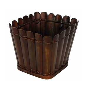 Vintage Dark Rattan Remote Control Holder Compartment Desktop Storage Basket <b>Table</b> Caddy Organizer - Product Image 6