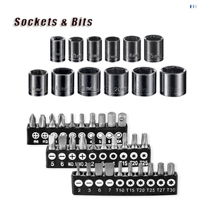Jeu de clés dynamométriques professionnelles multi-usages 108 pièces avec poignées, garantie 1 an, pour réparation automobile, électricien, étui rigide OEM TS- - Product Image 3