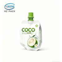 Pochette à bec verseur de type pingouin, à soufflets latéraux, de qualité alimentaire, pour eau de coco, jus de fruits, gelée, personnalisable