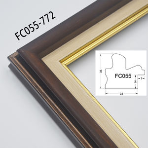 Cadre de décoration <span class=keywords><strong>murale</strong></span> en plastique PS moderne Moulures Cadre de peinture à l'huile crème argentée pour usage décoratif - Product Image 2