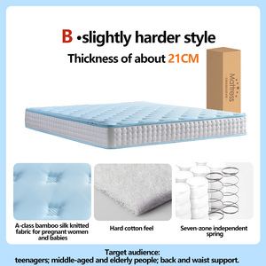 Colchón de Algodón Tejido Rígido para Cama, 21 cm de Grosor, Firme, Ecológico, Tamaño Personalizable, Color Azul Elba B Hipoalergénico - Product Image 3