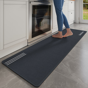 Tapis de sol de cuisine en fibre de polyester, antidérapant, absorbant l'eau, résistant à l'huile, aux taches, lavable, rectangulaire, couleur unie, paillasson - Product Image 2