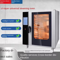 Horno de Convección Comercial para Panadería, Horno de Acero Inoxidable con Rejillas Ajustables, Ventana de Vidrio, Calentamiento Uniforme, para Hotel