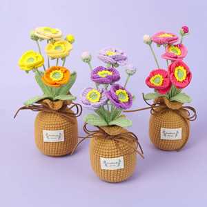 Mini fleurs artificielles faites à la main de Phalaenopsis et de Gypsophila pour la décoration de la remise des diplômes et de Pâques, fleurs artificielles en pot à faire soi-même - Product Image 1