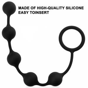 Plug Anale <span class=keywords><strong>con</strong></span> Perline Anali, Giocattoli Sessuali Anali <span class=keywords><strong>con</strong></span> Anello di Sicurezza, Stimolatore Massaggiante Prostatico, Giocattoli Anali a Catena Flessibile per Uomini - Product Image 3
