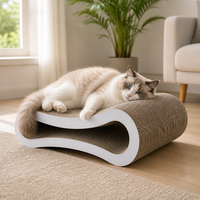 Griffoir pour chat en carton écologique, forme vague, lit pour chat moderne, griffoir pour animaux de compagnie pour chats d'intérieur, vente en gros OEM ODM