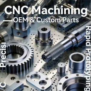 Servicio de Mecanizado CNC Personalizado OEM, Aluminio, Acero Inoxidable, Latón, Anodizado, Sandblasting, Pulido, Perforación y Brochado - Product Image 1