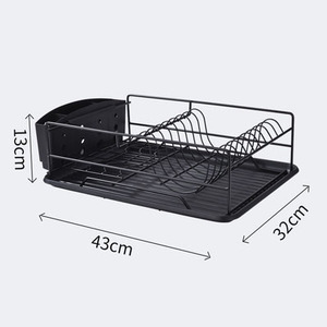 Kitchen 2 Tier Large Dish Drying Rack with Drainboard Set Utensil Holder Dish Drainer for Kitchen Counter Plate Dish Drying Rack
