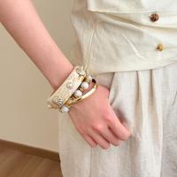 Ensemble de bracelets en alliage plaqué or pour femmes, style européen et américain, géométriques, empilables, bijoux tendance et luxueux pour un usage quotidien